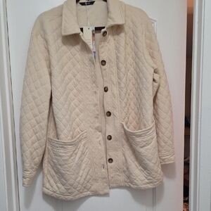 Elegant Cream Quilted Teddy Jacket